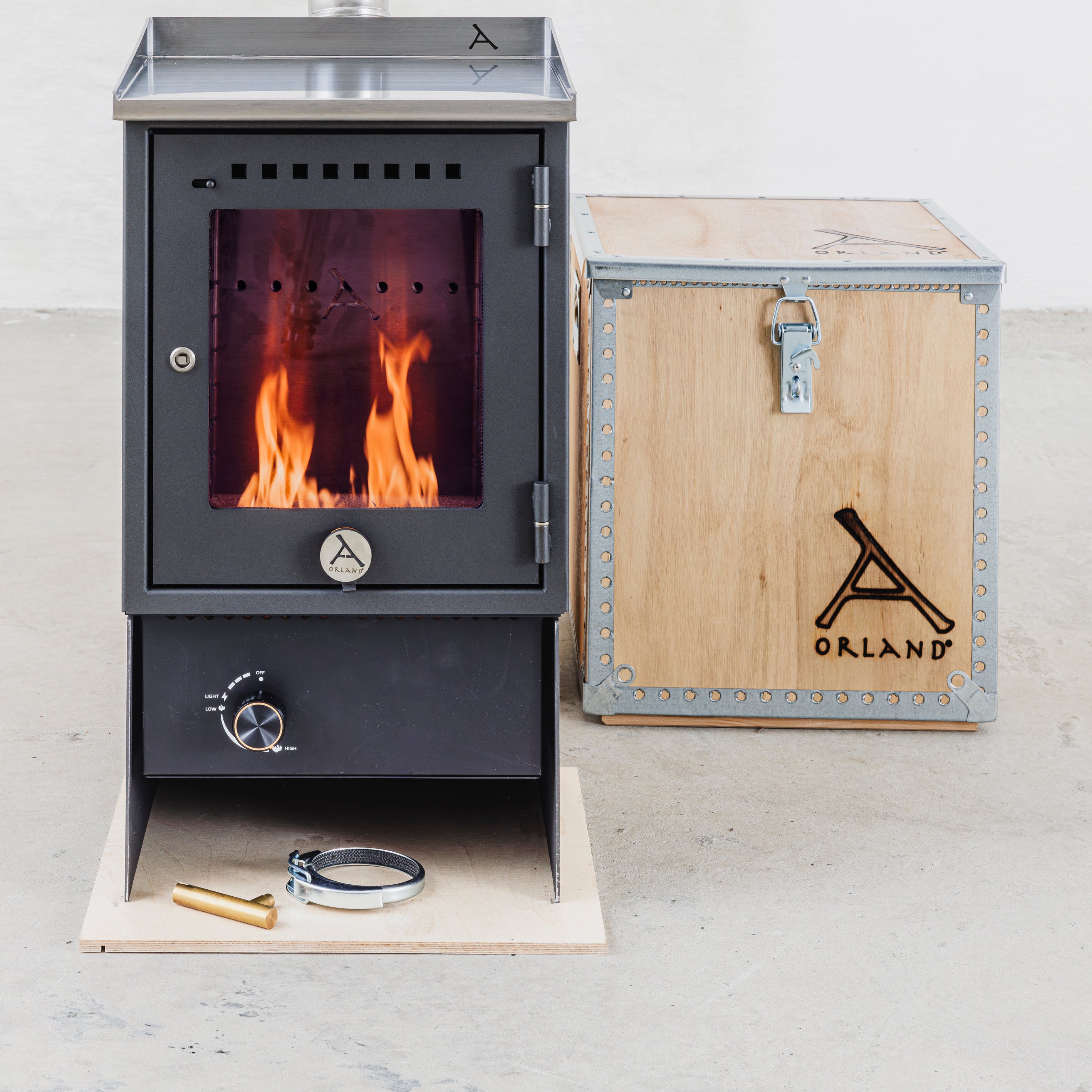 ORLAND CLASSIC STOVE GAS  <br>incl. Wooden Creates